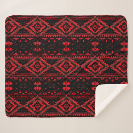 Hübsches amerikanisches Muster in Rot und Schwarz Sherpadecke (Vorderseite (Horizontal))