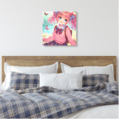 Hübsches Anime-Girl Leinwanddruck (Insitu (Schlafzimmer))