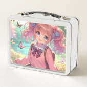 Hübsches Anime-Girl Metall Brotdose (Rückseite)