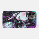 Hübsches Anime-Mädchen und Siamkatze Case-Mate iPhone Hülle (Rückseite (Horizontal))
