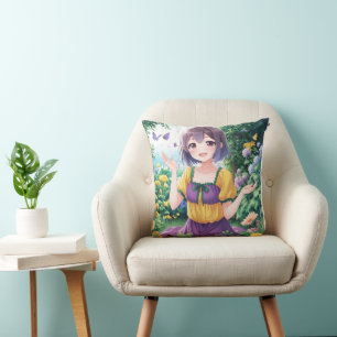 Hübsches Anime-Mädchen-Wurfkissen Kissen