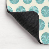 Hübsches Aqua Aquamarin Blue Muschel Beach Muster  Mousepad (Ecke)
