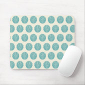 Hübsches Aqua Aquamarin Blue Muschel Beach Muster  Mousepad (Mit Mouse)