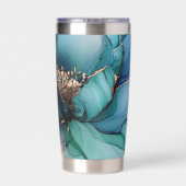 Hübsches Aqua Blue Lila Gold Floral Thermobecher (Rückseite)