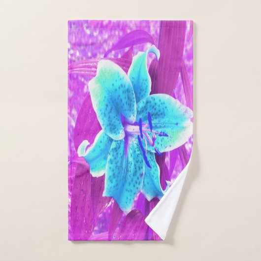 Hübsches Aqua Blue Stargazer Livio Lila Badhandtuch Set (Handtuch)