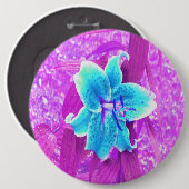 Hübsches Aqua Blue Stargazer Livio Lila Button (Vorne & Hinten)