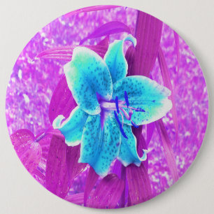 Hübsches Aqua Blue Stargazer Livio Lila Button