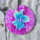Hübsches Aqua Blue Stargazer Livio Lila Button (Beispiel)