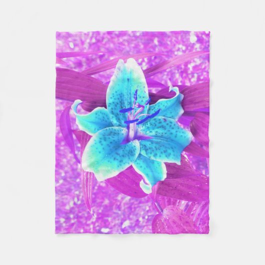 Hübsches Aqua Blue Stargazer Livio Lila Fleecedecke (Vorderseite)