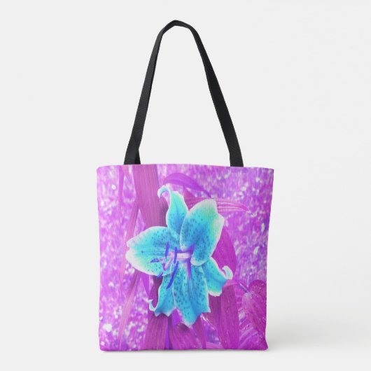 Hübsches Aqua Blue Stargazer Livio Lila Tasche (Rückseite)