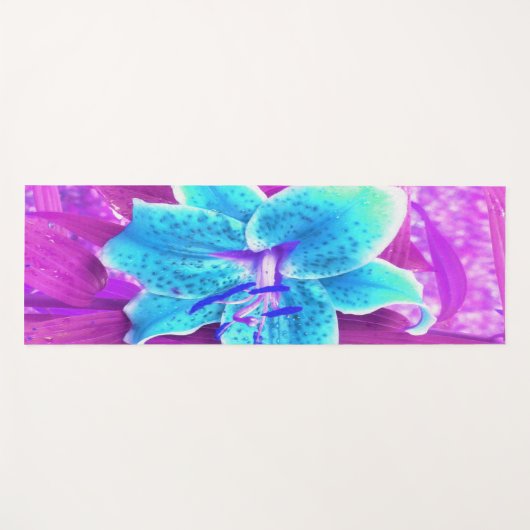 Hübsches Aqua Blue Stargazer Livio Lila Yogamatte (Vorderseite (Horizontal))