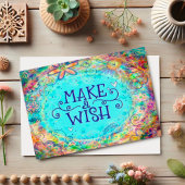 Hübsches Aqua macht ein Wunschmädchen Karte