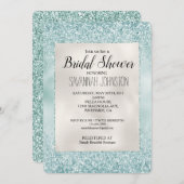 Hübsches Aqua Mint Glitzy Glitzer Brautparty Einladung (Vorne/Hinten)