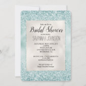 Hübsches Aqua Mint Glitzy Glitzer Brautparty Einladung (Vorderseite)