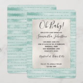 Hübsches Aqua Mint Glitzy Glitzer Einladung (Vorne/Hinten)