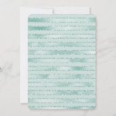 Hübsches Aqua Mint Glitzy Glitzer Einladung (Rückseite)