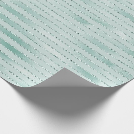 Hübsches Aqua Mint Glitzy Glitzer Geschenkpapier (Ecke)