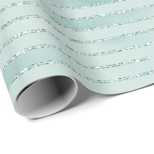 Hübsches Aqua Mint Glitzy Glitzer Geschenkpapier (Rolleneckpunkt)