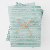 Hübsches Aqua Mint Glitzy Glitzer Geschenkpapier Set (Beispiel)