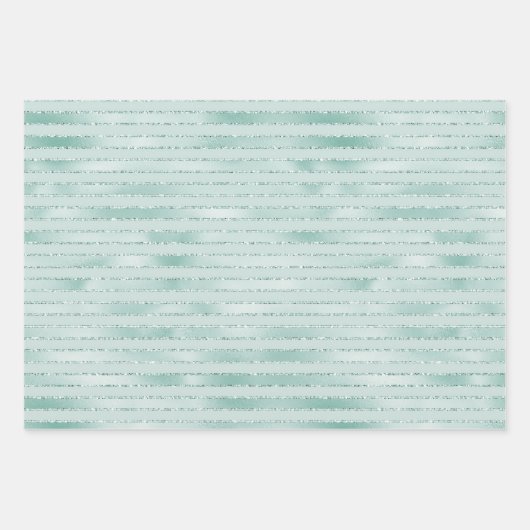 Hübsches Aqua Mint Glitzy Glitzer Geschenkpapier Set (Vorderseite)