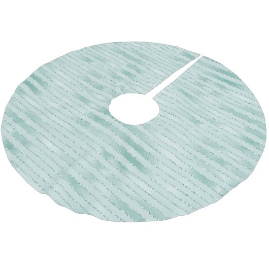 Hübsches Aqua Mint Glitzy Glitzer Polyester Weihnachtsbaumdecke (Schrägansicht)