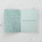 Hübsches Aqua Mint Glitzy Glitzer Wandern neben de Karte (Innenseite)