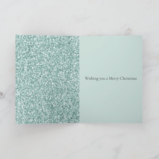 Hübsches Aqua Mint Glitzy Glitzer Wandern neben de Karte (Innenseite)