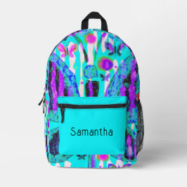 Hübsches Aqua Pink und Lila Schmetterlinge Bedruckter Rucksack