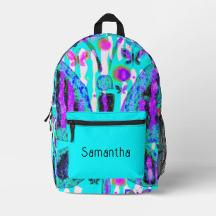 Hübsches Aqua Pink und Lila Schmetterlinge Bedruckter Rucksack