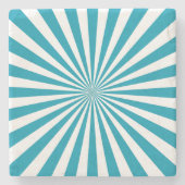 Hübsches Aqua-Sonnenschutzmuster Modernes Chic Steinuntersetzer (Vorderseite)