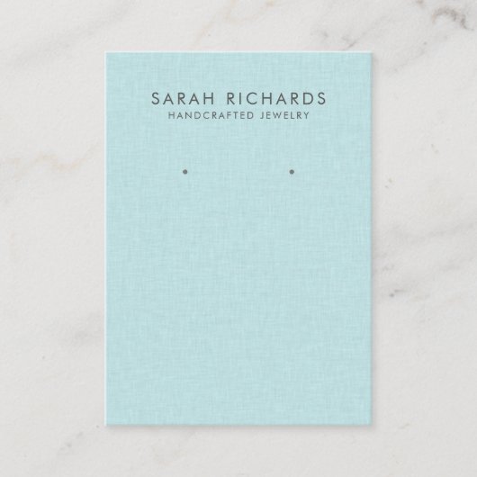 Hübsches Aqua Turquoise Blue Jewelier Earring Disp Visitenkarte (Vorderseite)
