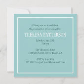Hübsches aquamarines Foto-Collagen-Abschluss-Party Einladung (Rückseite)
