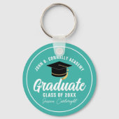 Hübsches Aquamarines Graduiertengeschenk für Perso Schlüsselanhänger (Vorderseite)