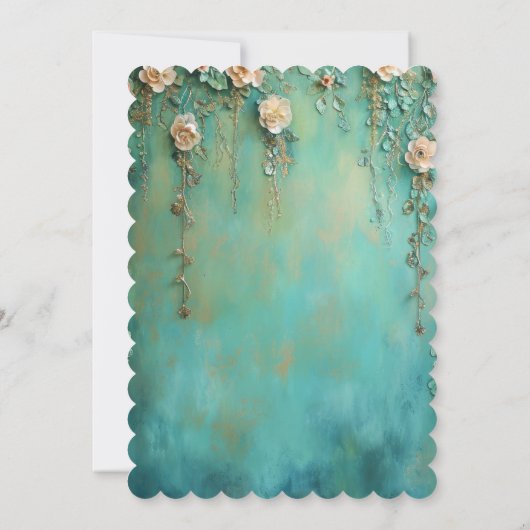 Hübsches Aquamarines Rosa Brautparty Einladung (Rückseite)