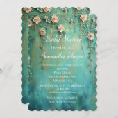 Hübsches Aquamarines Rosa Brautparty Einladung (Vorne/Hinten)