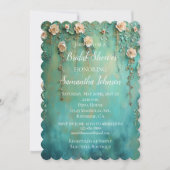 Hübsches Aquamarines Rosa Brautparty Einladung (Vorderseite)