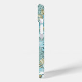 Hübsches Aquamarines türkisfarbenes Blumenmuster Case-Mate iPhone Hülle (Rückseite / Links)