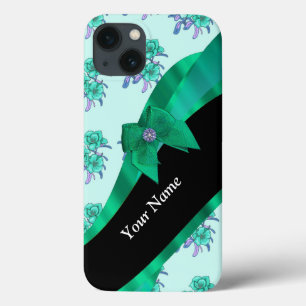 Hübsches aquamarines, Vintages Blumenmuster Case-Mate iPhone Hülle