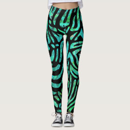 Hübsches Aquamarines Zebra-Streifendesign Leggings