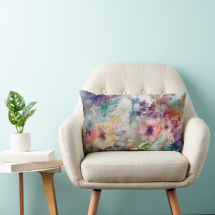 Hübsches Aquarell-Blumen-Botanik-Muster Lendenkissen