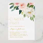 Hübsches Aquarell Blumenladen Party Folieneinladung (Vorderseite)