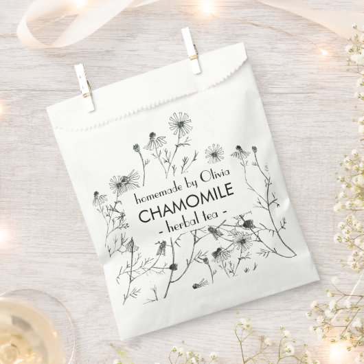 Hübsches Aquarell Chamomile Tee Geschenktütchen (Ausgeschnitten)