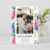 Hübsches Aquarell-Gold-Tape 2 Foto Hochzeit Einladung (Stehend Vorderseite)