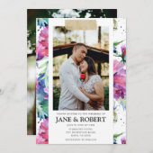 Hübsches Aquarell-Gold-Tape 2 Foto Hochzeit Einladung (Vorne/Hinten)