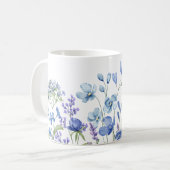 Hübsches Aquarellblau Kaffeetasse (Vorderseite Links)