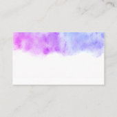 hübsches Aquarellblau und lila abstrakte Gewohnhei Visitenkarte (Rückseite)