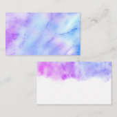 hübsches Aquarellblau und lila abstrakte Gewohnhei Visitenkarte (Vorne/Hinten)