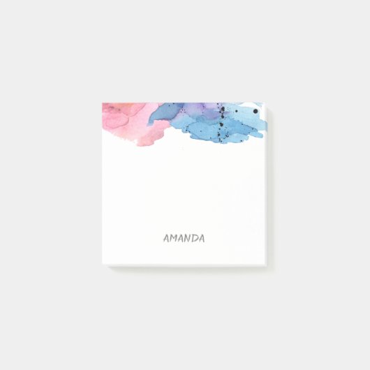 hübsches Aquarelldesign - Sonderanweisung Post-it Klebezettel (Vorderseite)