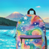 Hübsches Aquarellfarben-Regenbogenfarben-Monogramm Bedruckter Rucksack