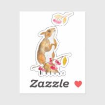 Hübsches Aquarellhörnchen auf einem Zweig mit Beer